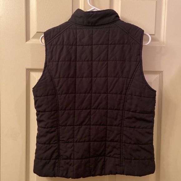 Lauren Ralph Lauren Quilted Vest Black Red Collar & Zipper Pockets WM SZ L - Picture 8 of 14